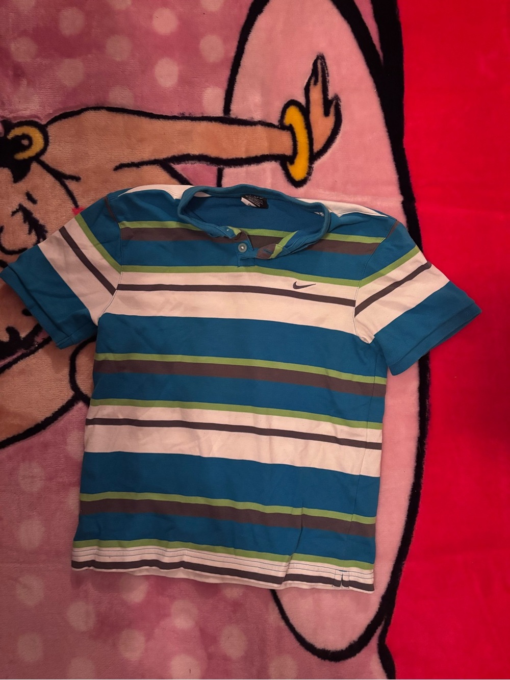 Nike Golf Striped Polo in Teal, White & Lime